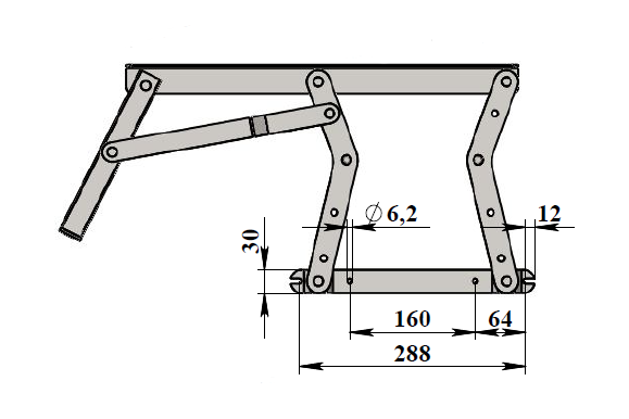 Механизм трансформации №402 Нога Тик-Так (480) без трубы