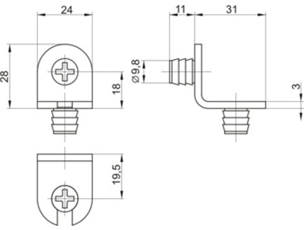 Уголок стяжной 292 (Стяжка винтовая) 292