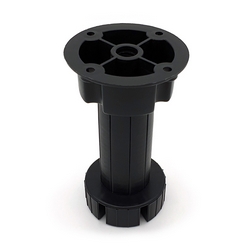 Опора кухонная 100 мм неразборная регулируемая 95-130 мм пластик черная (200) 125-218