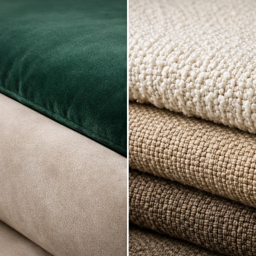 Тренды обивочных тканей 2026 - модные цвета и фактуры мебельных тканей